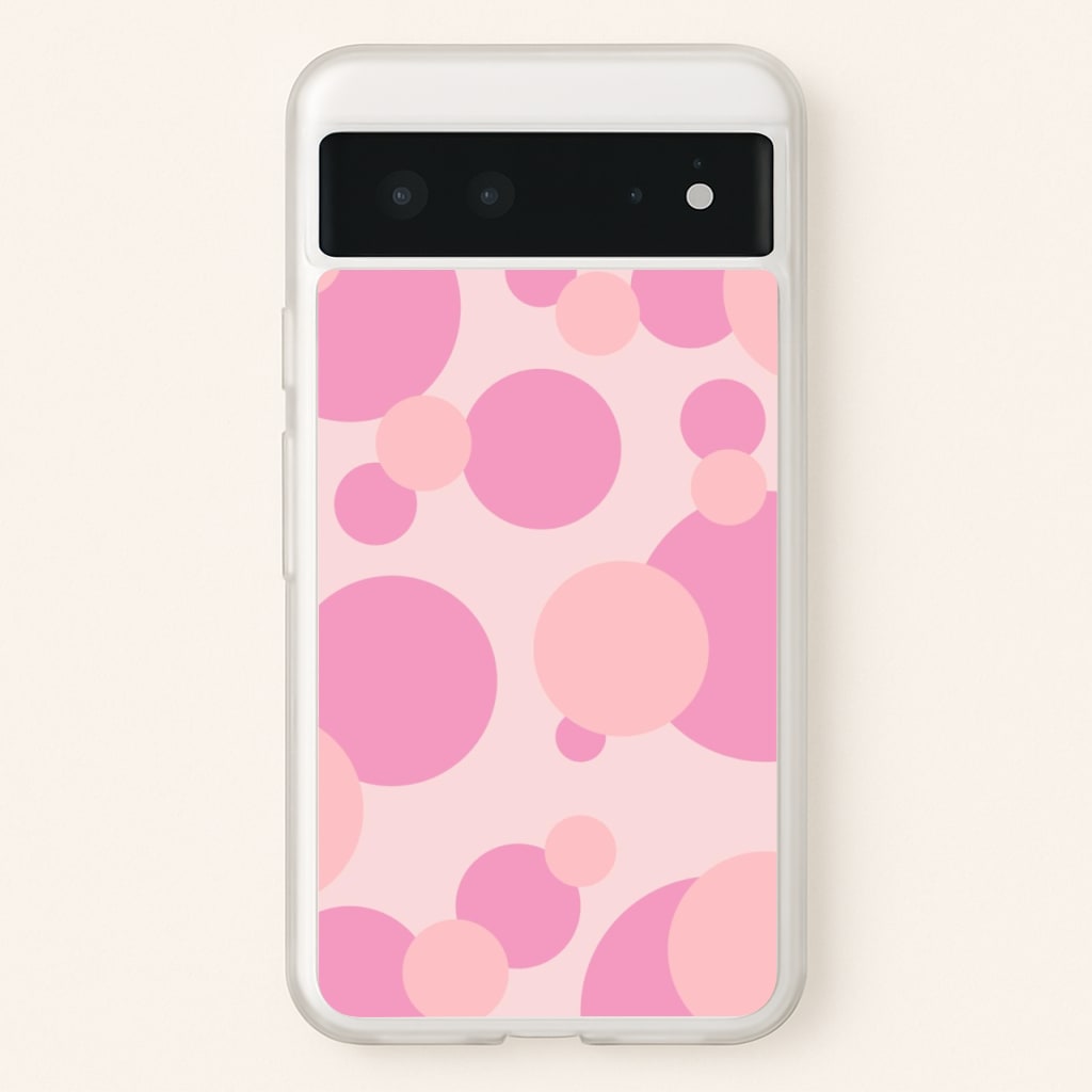 Pink Bubble Pattern - Abstract Patterns Phone Case for Google Pixel 6