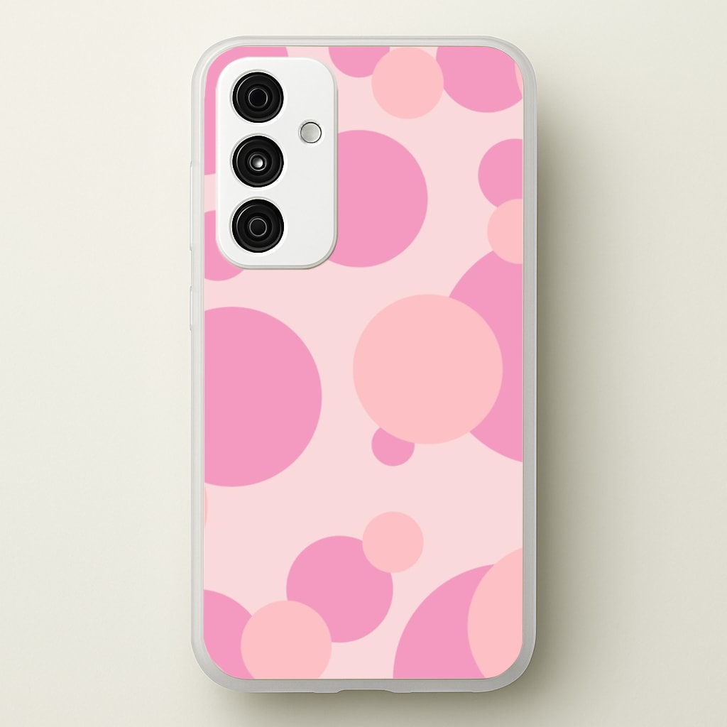 Pink Bubble Pattern - Abstract Patterns Phone Case for Galaxy A35
