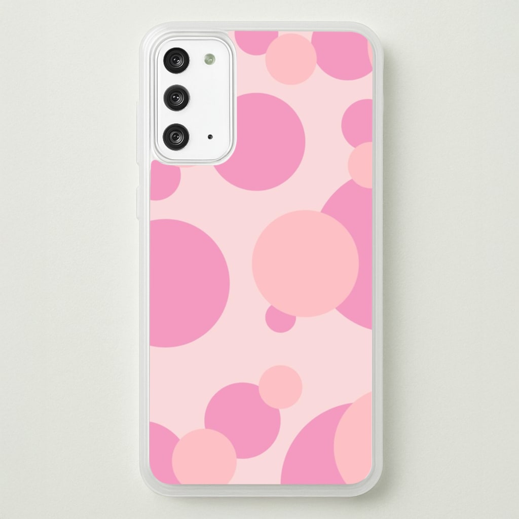 Pink Bubble Pattern - Abstract Patterns Phone Case for Galaxy Note 20