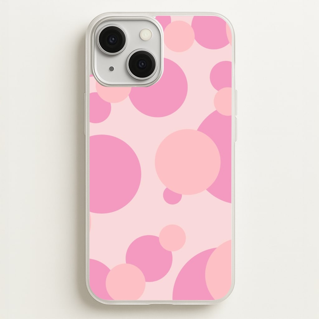 Pink Bubble Pattern - Abstract Patterns Phone Case for iPhone 13 Mini