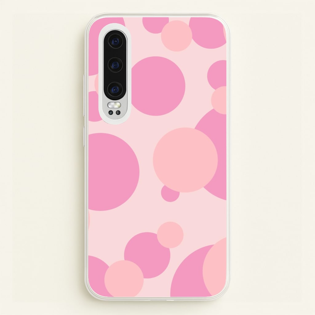 Pink Bubble Pattern - Abstract Patterns Phone Case for Huawei P30