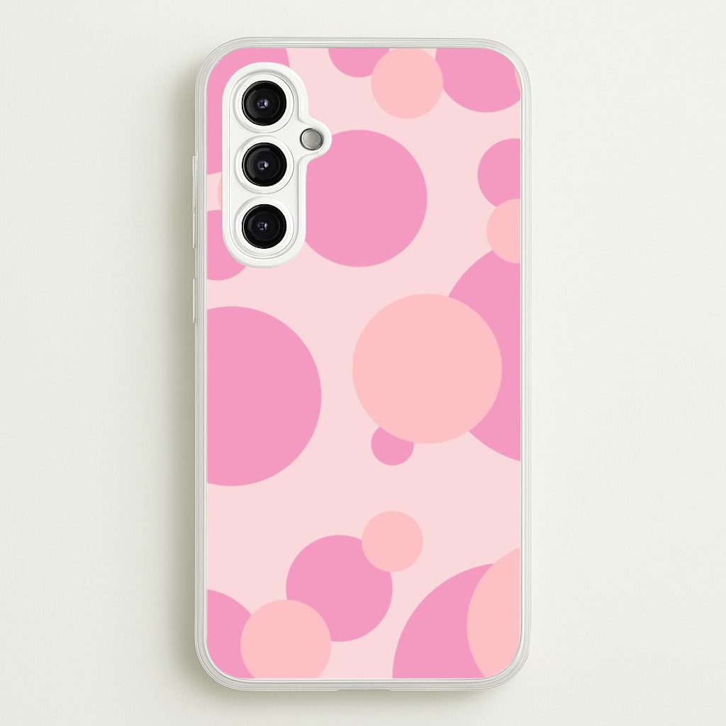 Pink Bubble Pattern - Abstract Patterns Phone Case for Galaxy A14