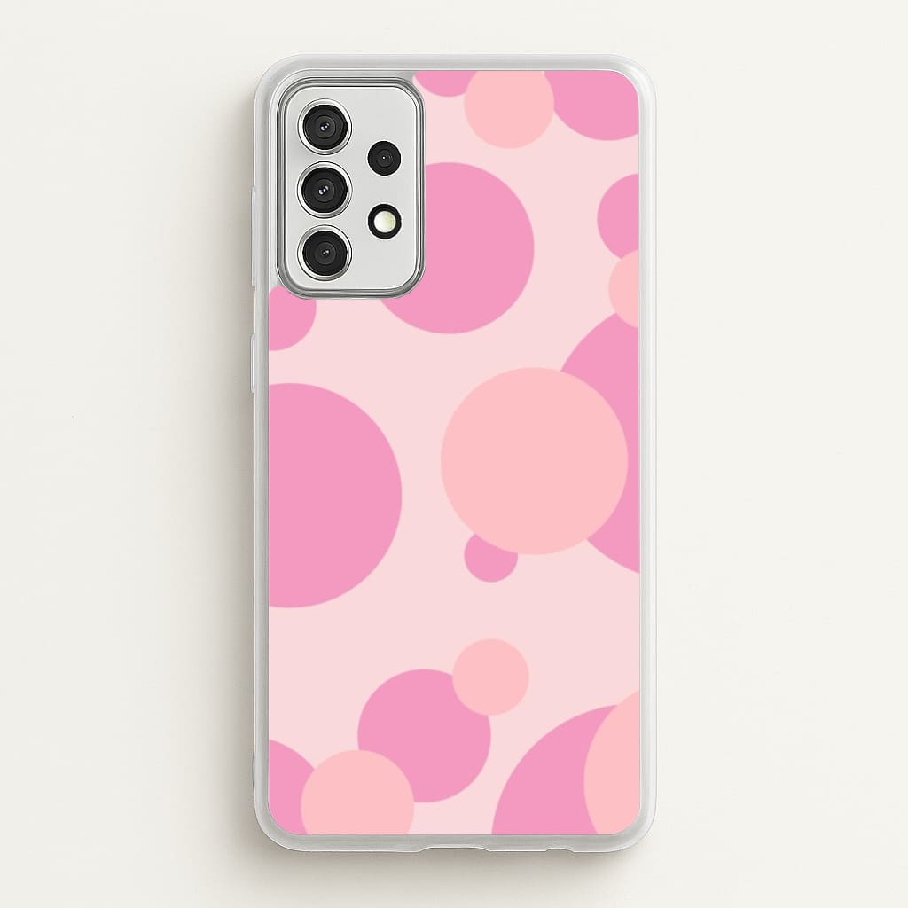 Pink Bubble Pattern - Abstract Patterns Phone Case for Galaxy A52 / A52s