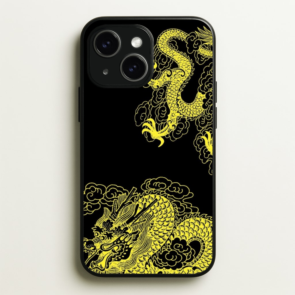 Yellow Dragon - Dragon Phone Case for iPhone 15