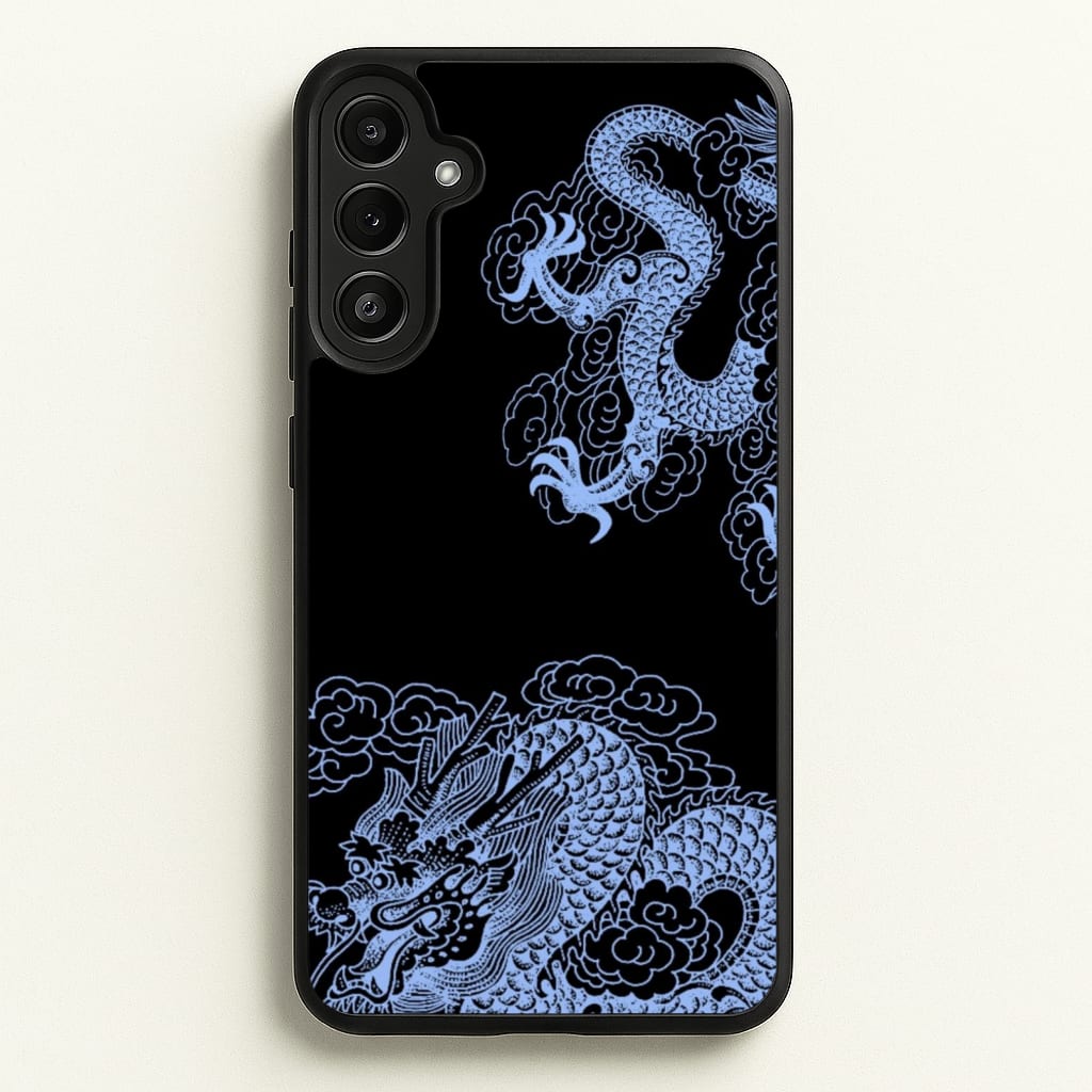 Dark Blue Dragon - Dragon Phone Case for Galaxy A34