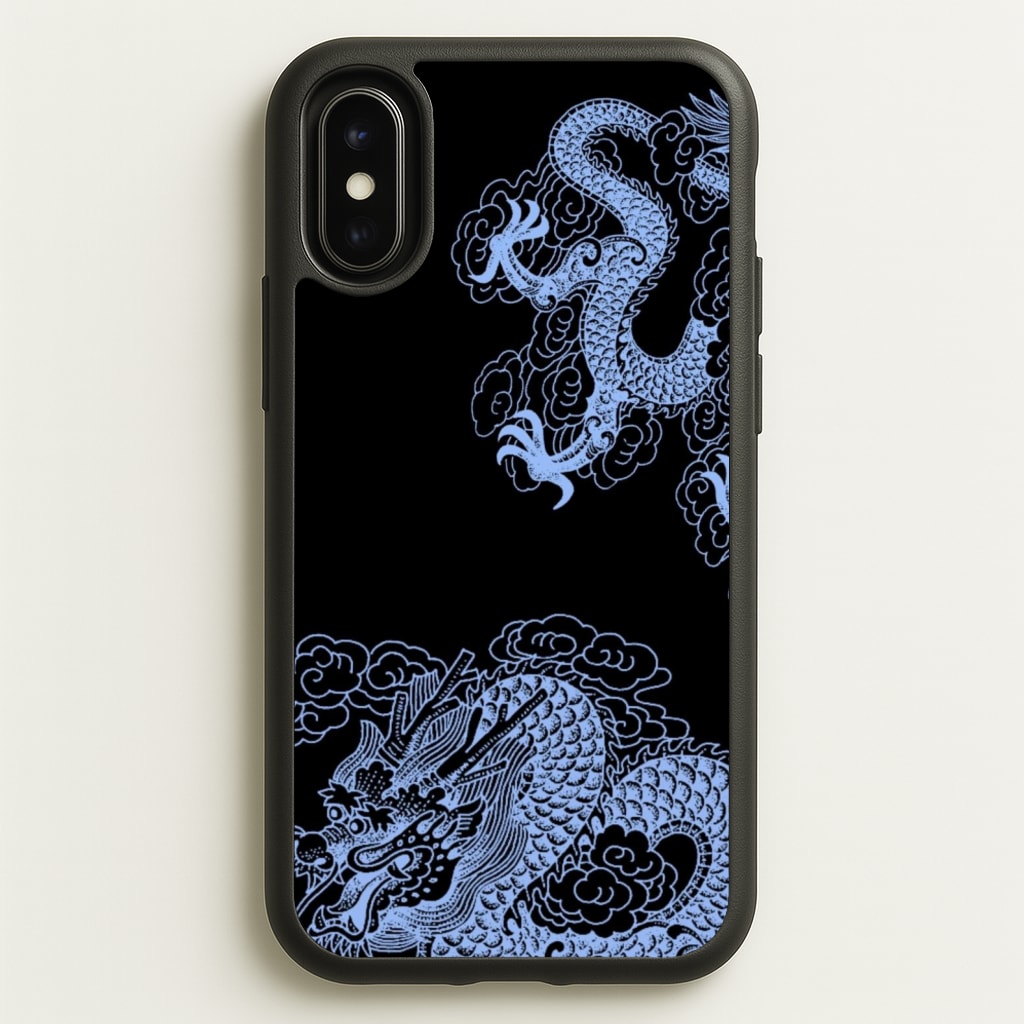 Dark Blue Dragon - Dragon Phone Case for iPhone X / XS