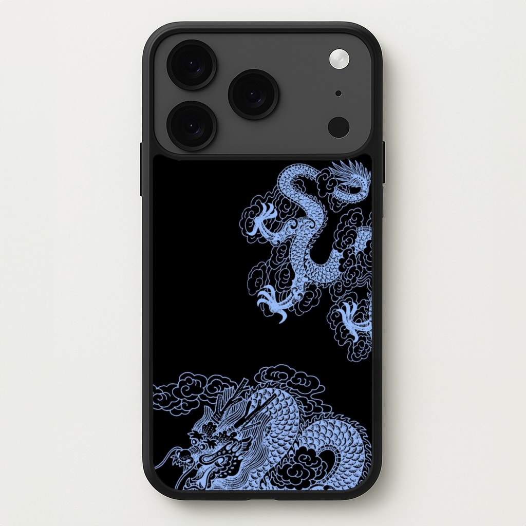 Dark Blue Dragon Phone Case for iPhone 17 Pro