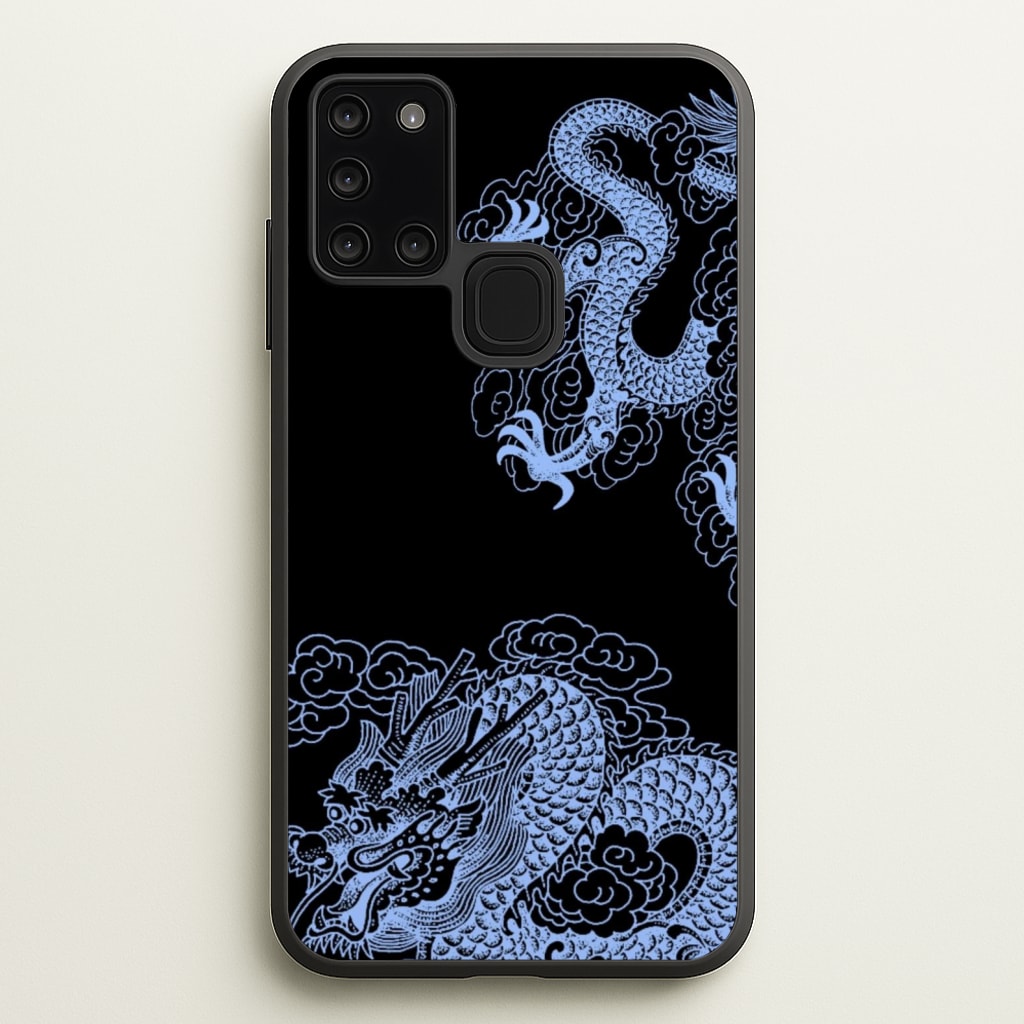 Dark Blue Dragon - Dragon Phone Case for Galaxy A21s