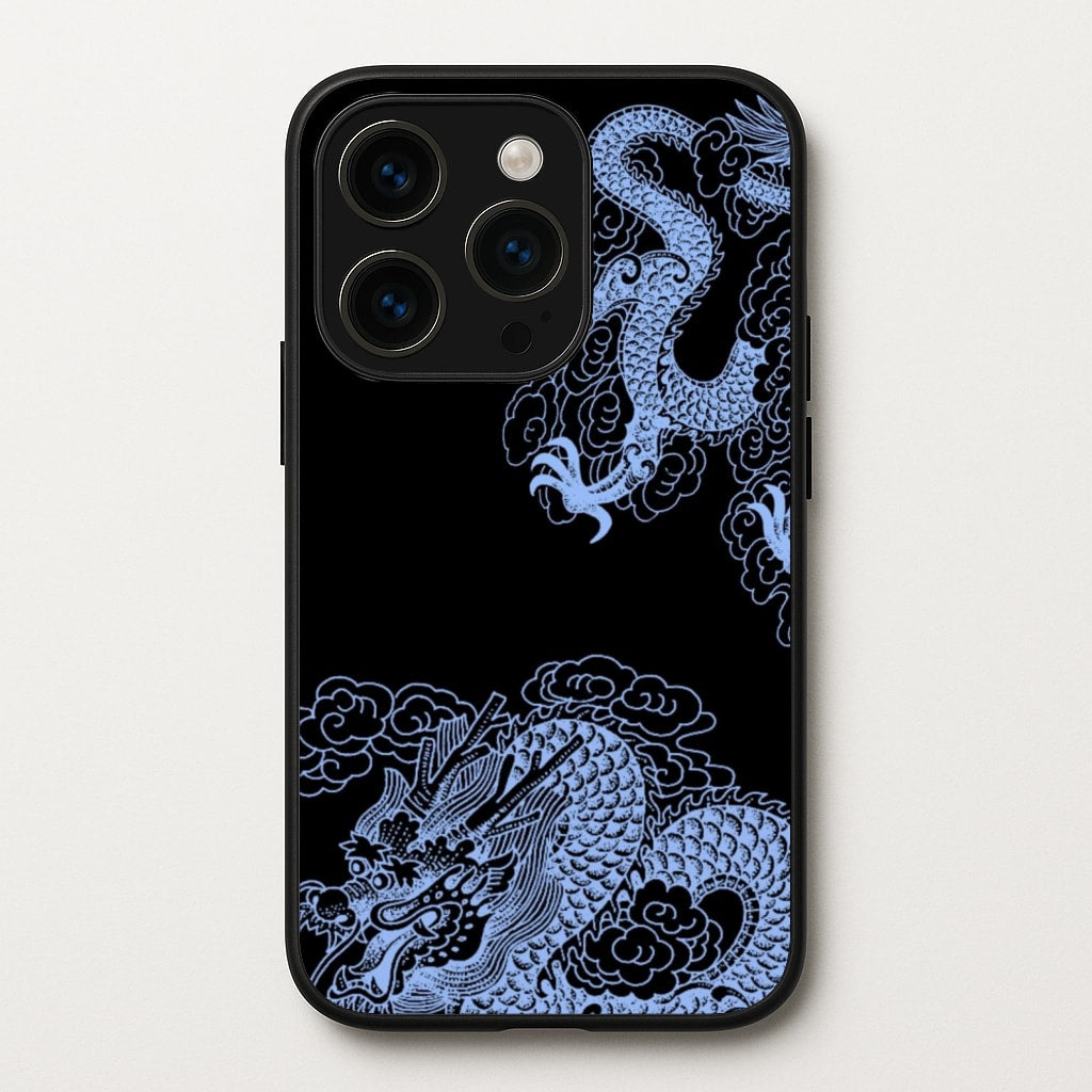 Dark Blue Dragon - Dragon Phone Case for iPhone 15 Pro