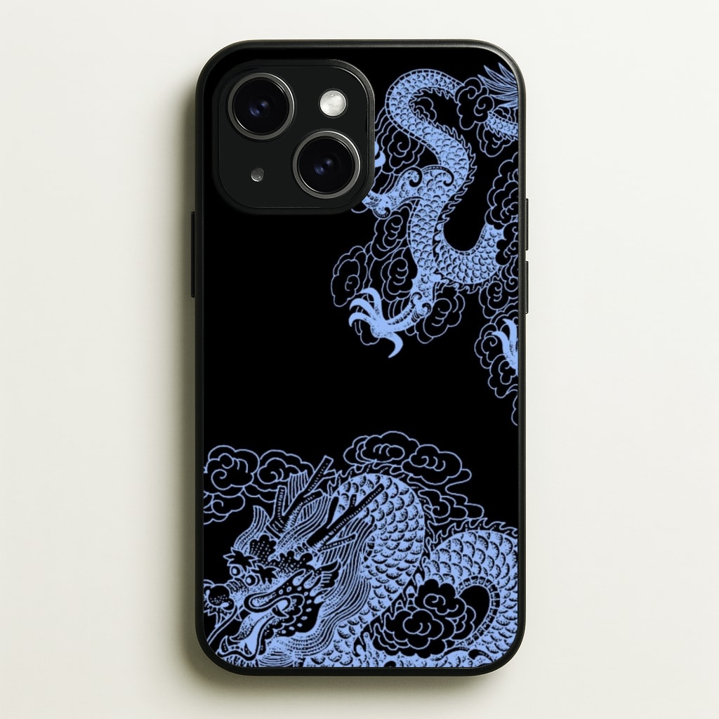 Dark Blue Dragon - Dragon Phone Case for iPhone 15 Plus