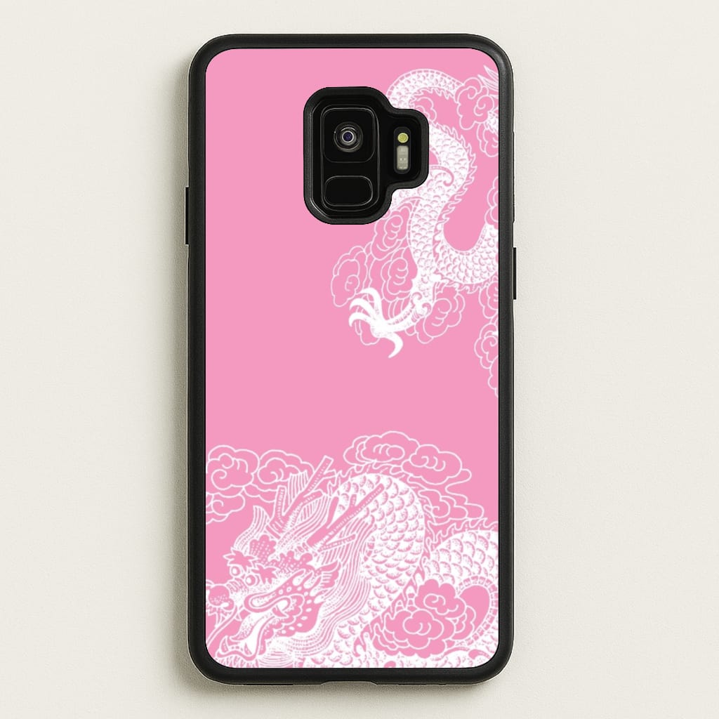 Pink Background Dragon - Dragon Phone Case for Galaxy S9