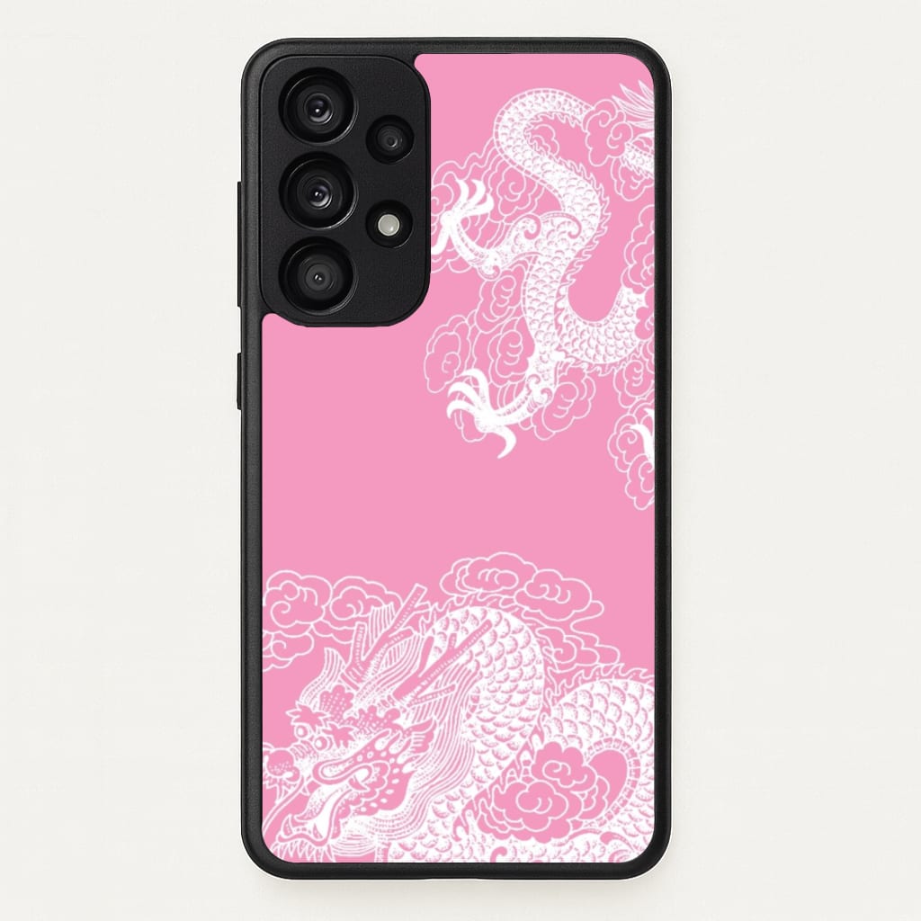 Pink Background Dragon - Dragon Phone Case for Galaxy A53