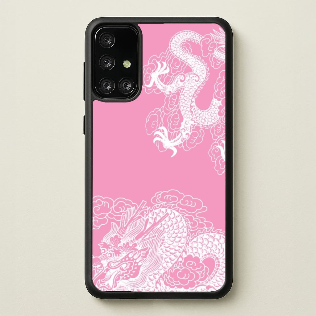 Pink Background Dragon - Dragon Phone Case for Galaxy A71