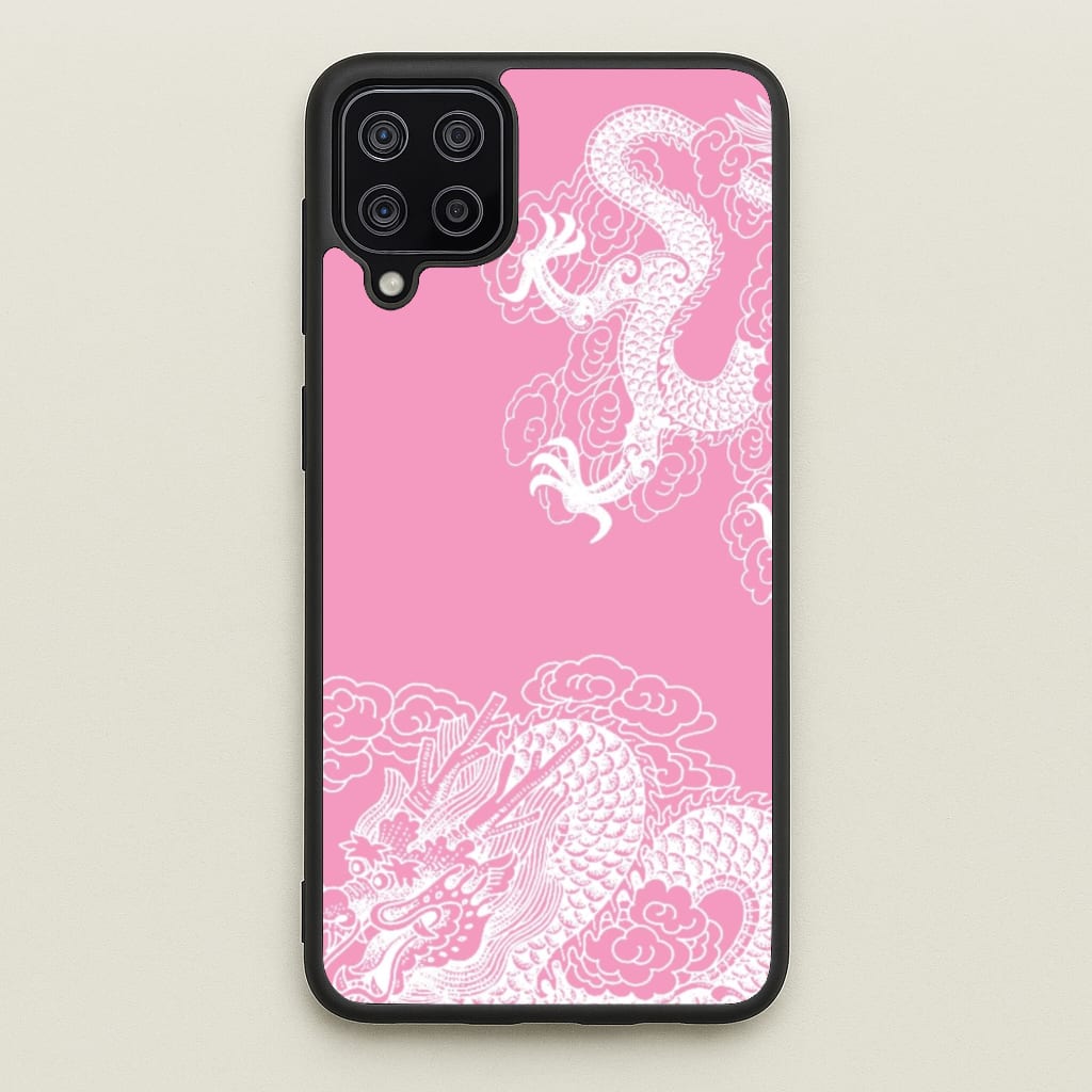 Pink Background Dragon - Dragon Phone Case for Galaxy A12