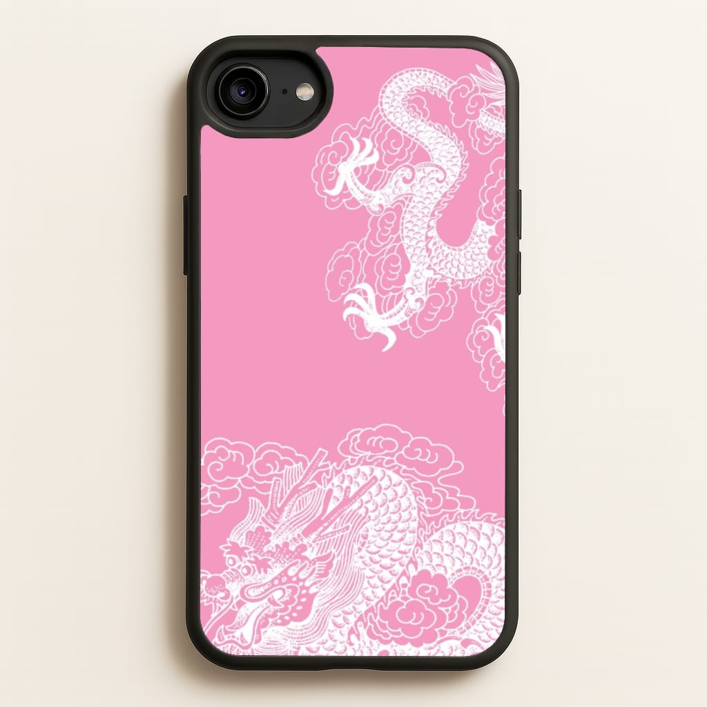 Pink Background Dragon - Dragon Phone Case for iPhone 6 / 7 / 8 / SE
