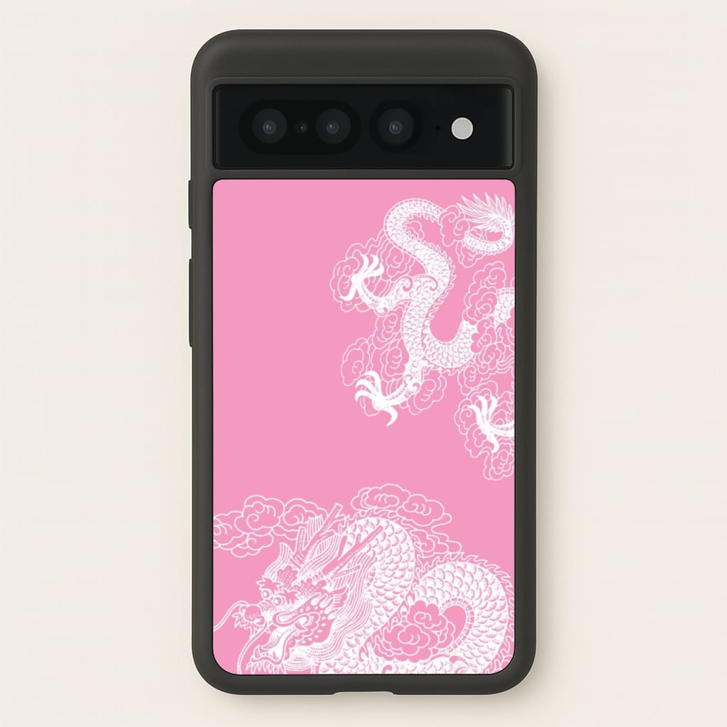 Pink Background Dragon - Dragon Phone Case for Google Pixel 7 Pro