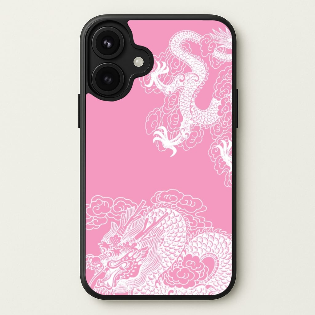 Pink Background Dragon Phone Case for iPhone 17