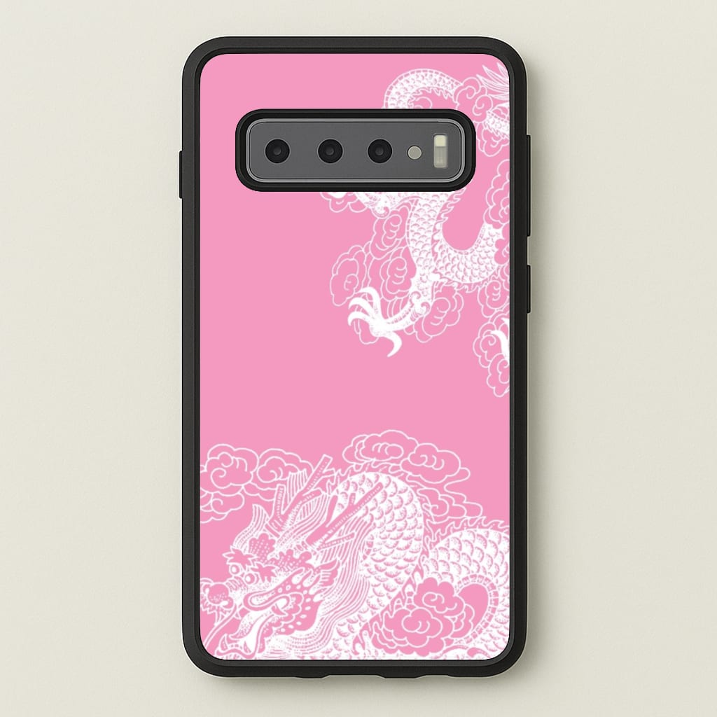 Pink Background Dragon - Dragon Phone Case for Galaxy S10 Plus