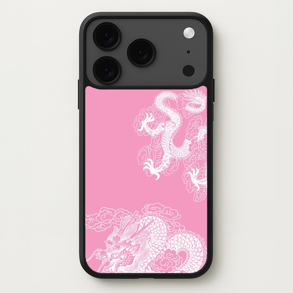 Pink Background Dragon Phone Case for iPhone 17 Pro Max