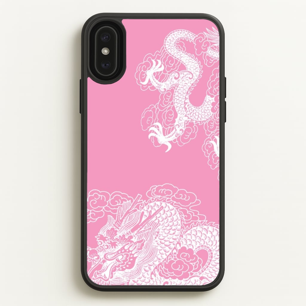 Pink Background Dragon - Dragon Phone Case for iPhone XS Max
