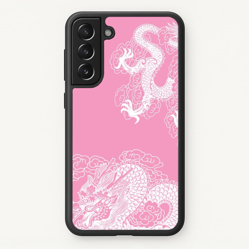 Pink Background Dragon - Dragon Phone Case for Galaxy S21FE