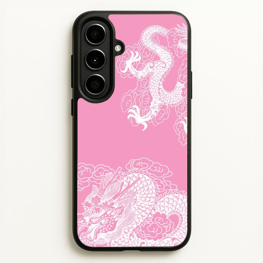 Pink Background Dragon - Dragon Phone Case for Galaxy A56