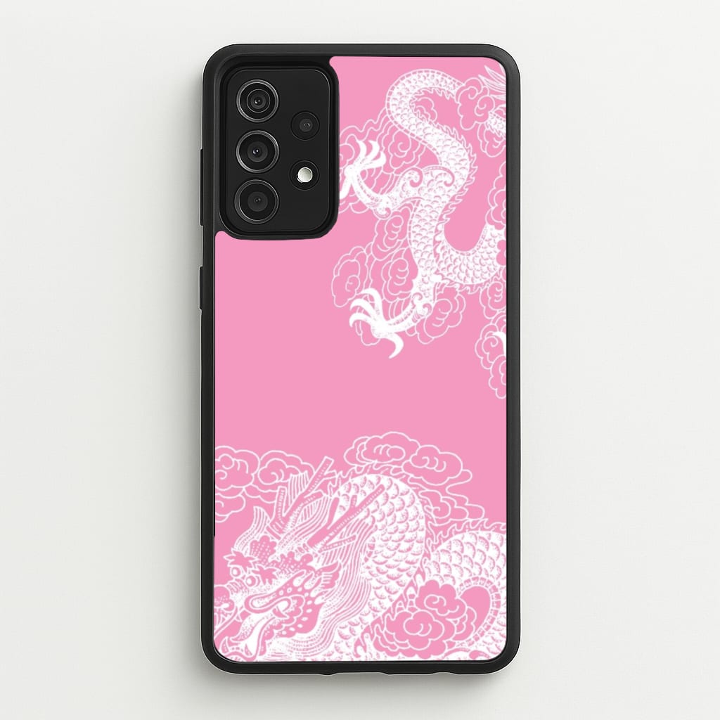 Pink Background Dragon - Dragon Phone Case for Galaxy A52 / A52s