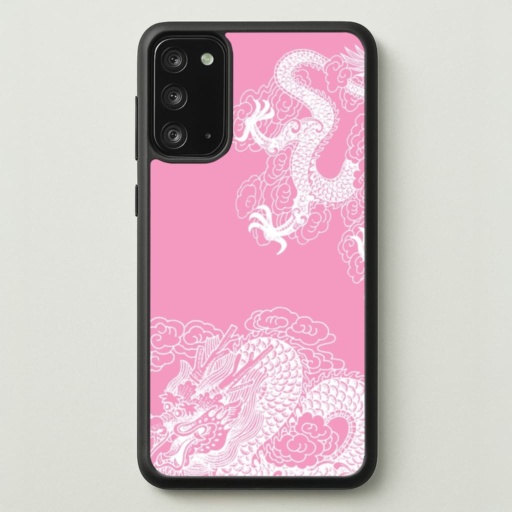 Pink Background Dragon - Dragon Phone Case for Galaxy Note 20