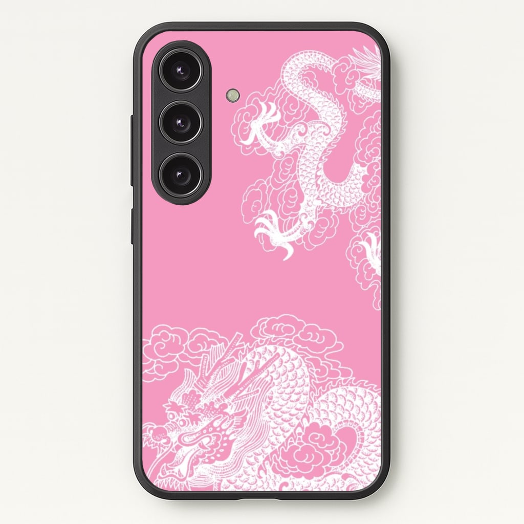 Pink Background Dragon - Dragon Phone Case for Galaxy S25
