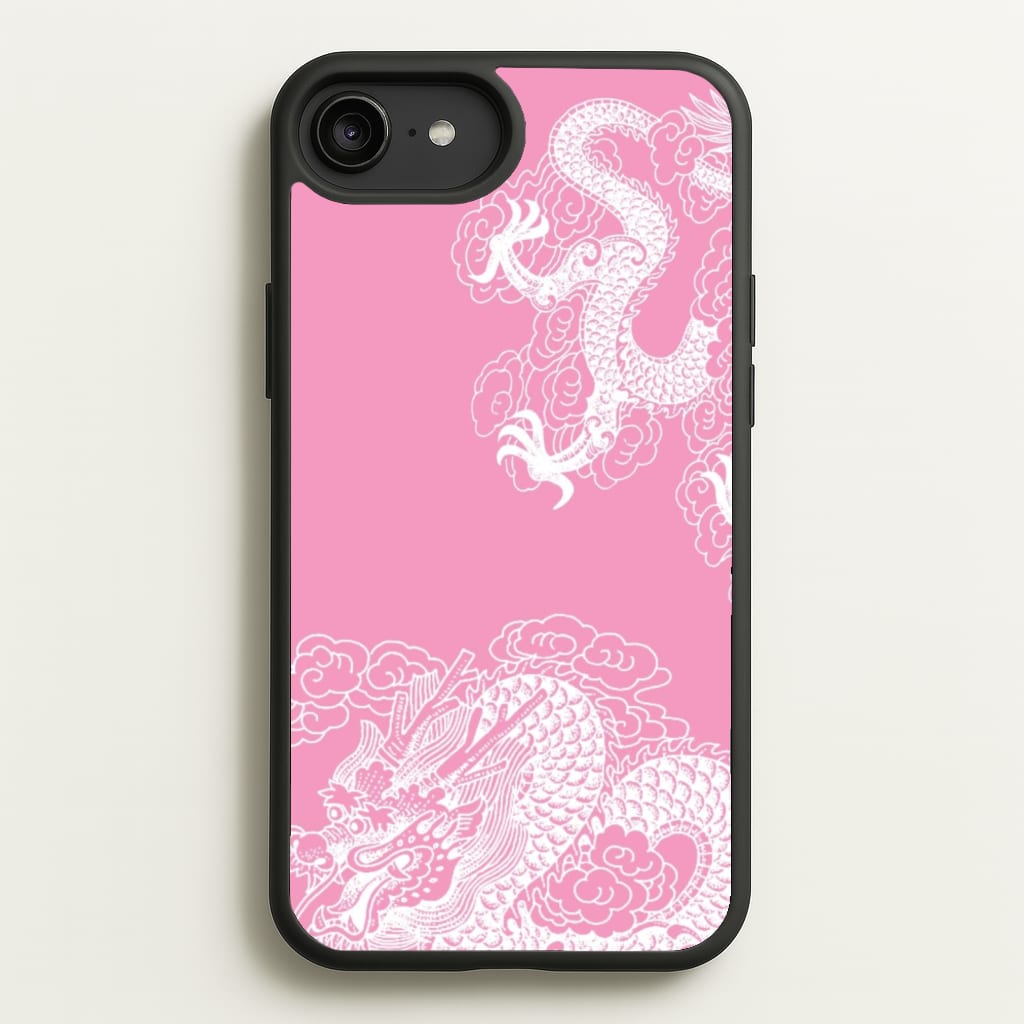 Pink Background Dragon - Dragon Phone Case for iPhone 6 Plus / 7 Plus / 8 Plus