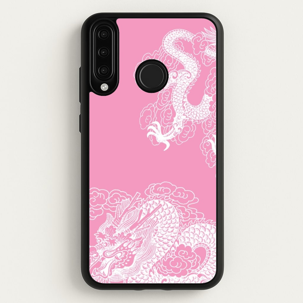 Pink Background Dragon - Dragon Phone Case for Huawei P30 Lite