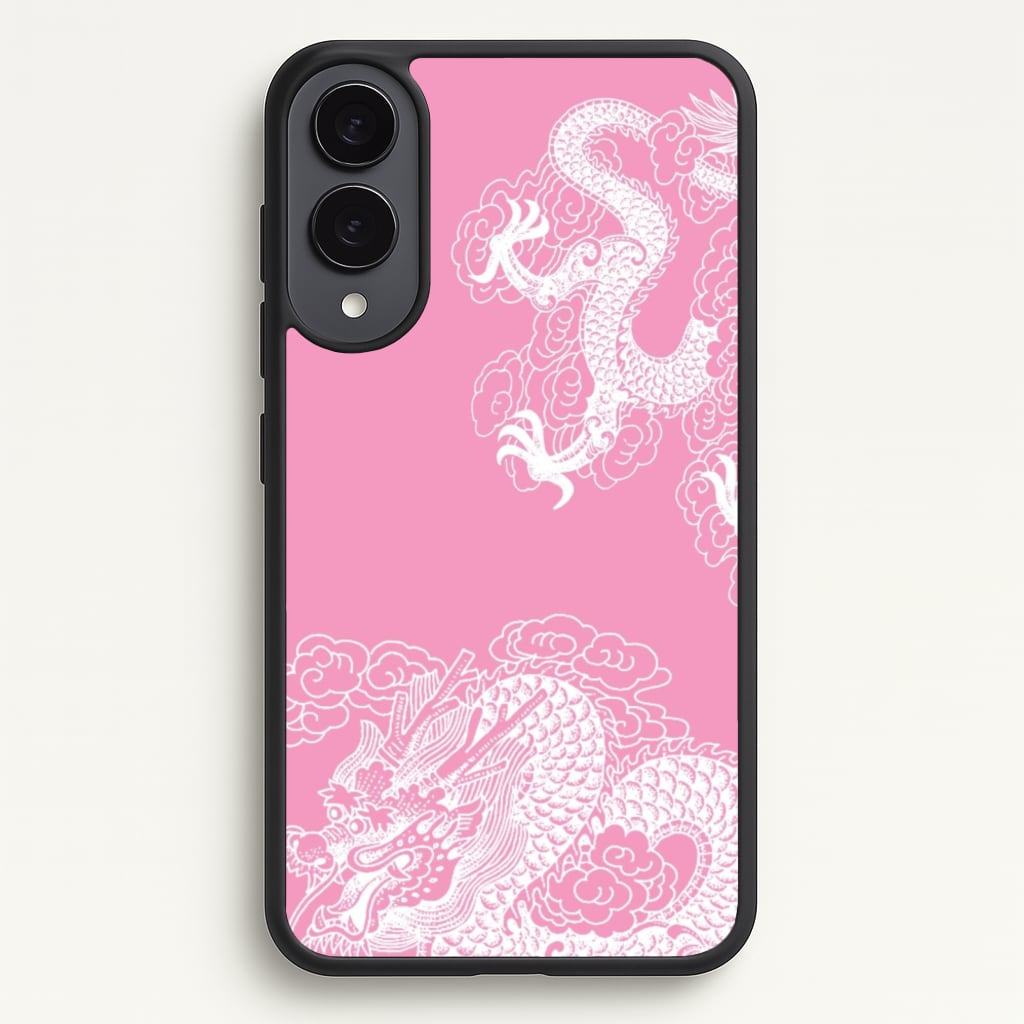 Pink Background Dragon - Dragon Phone Case for Galaxy S25 Edge