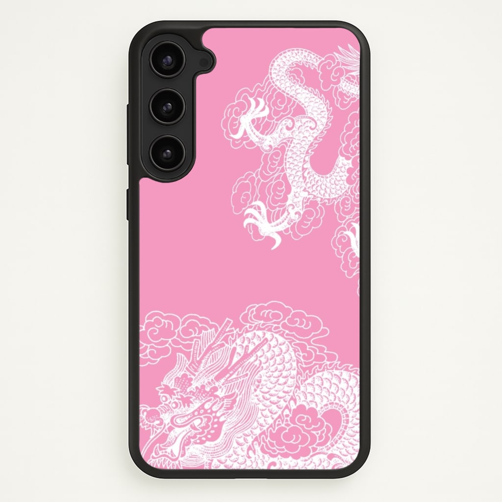Pink Background Dragon - Dragon Phone Case for Galaxy S23