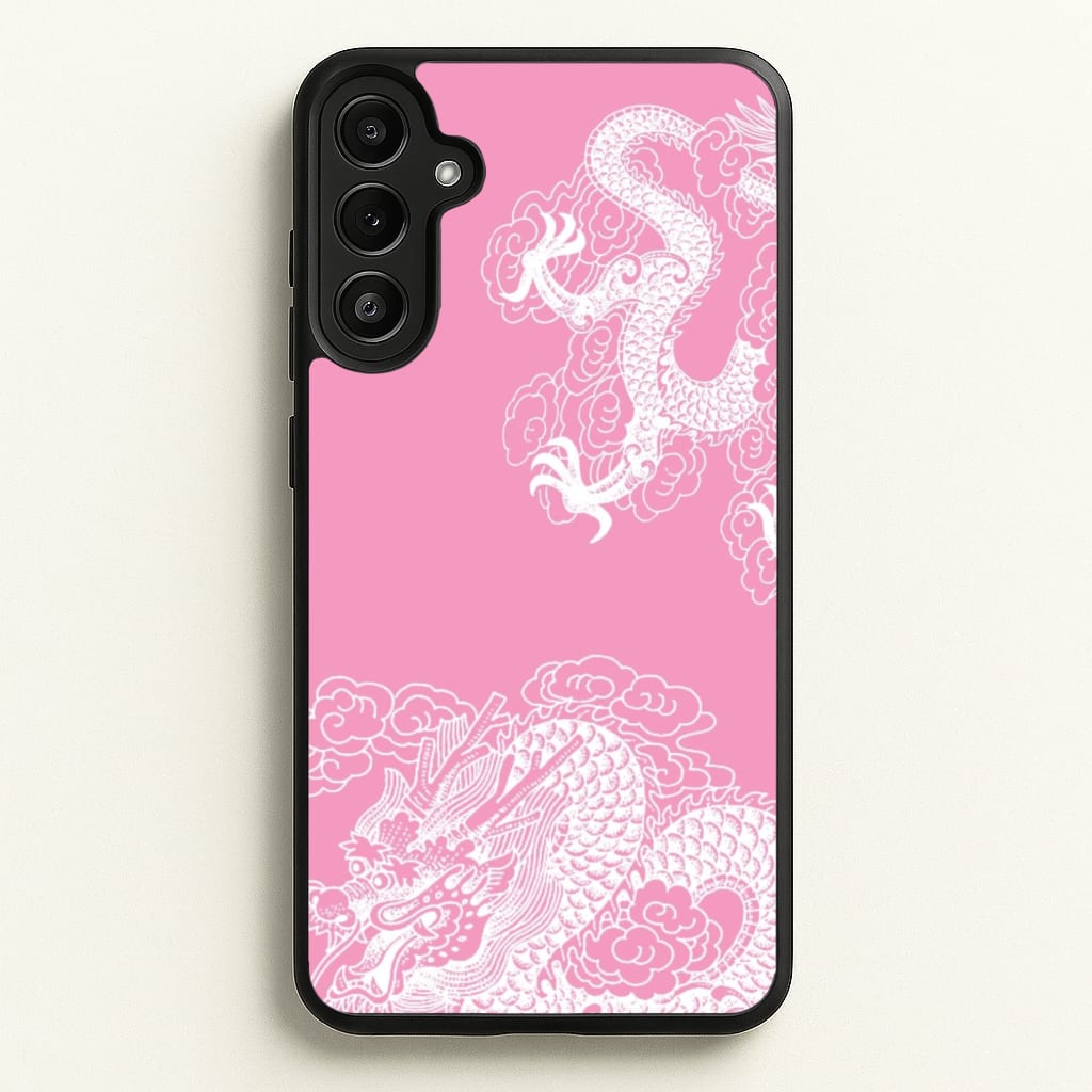 Pink Background Dragon - Dragon Phone Case for Galaxy A36
