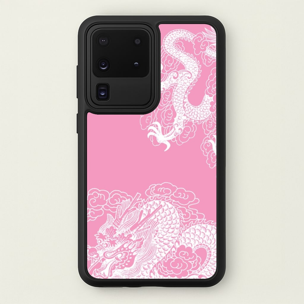 Pink Background Dragon - Dragon Phone Case for Galaxy S20 Ultra