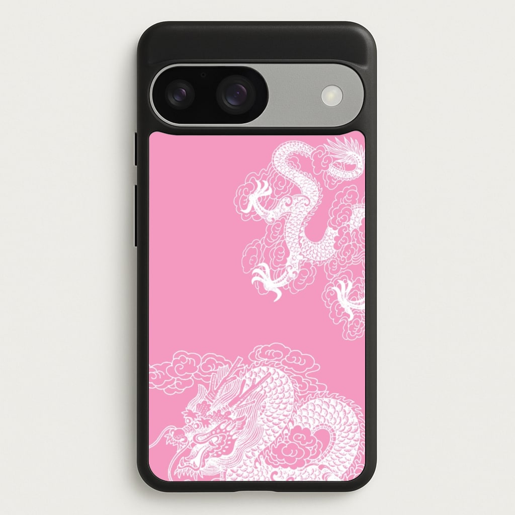 Pink Background Dragon - Dragon Phone Case for Google Pixel 9 / 9 Pro