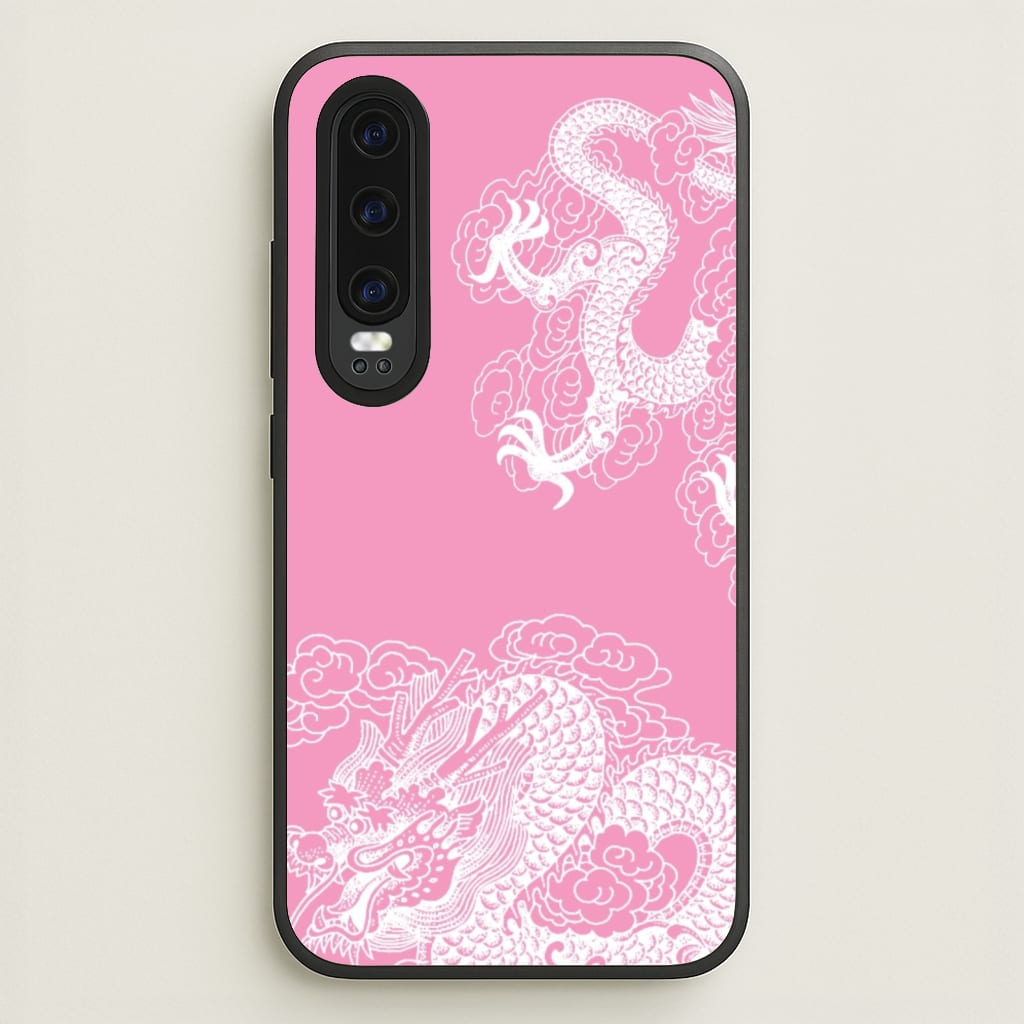 Pink Background Dragon - Dragon Phone Case for Huawei P30