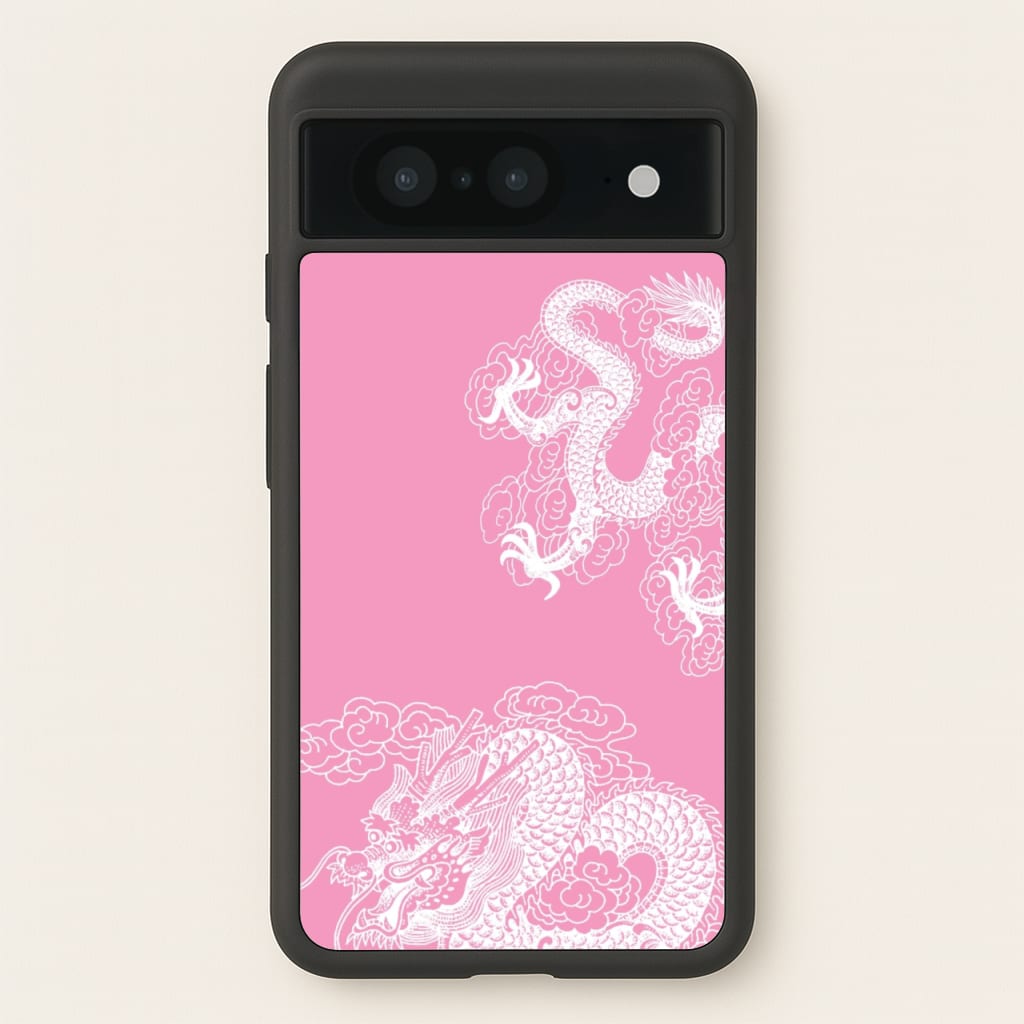 Pink Background Dragon - Dragon Phone Case for Google Pixel 8