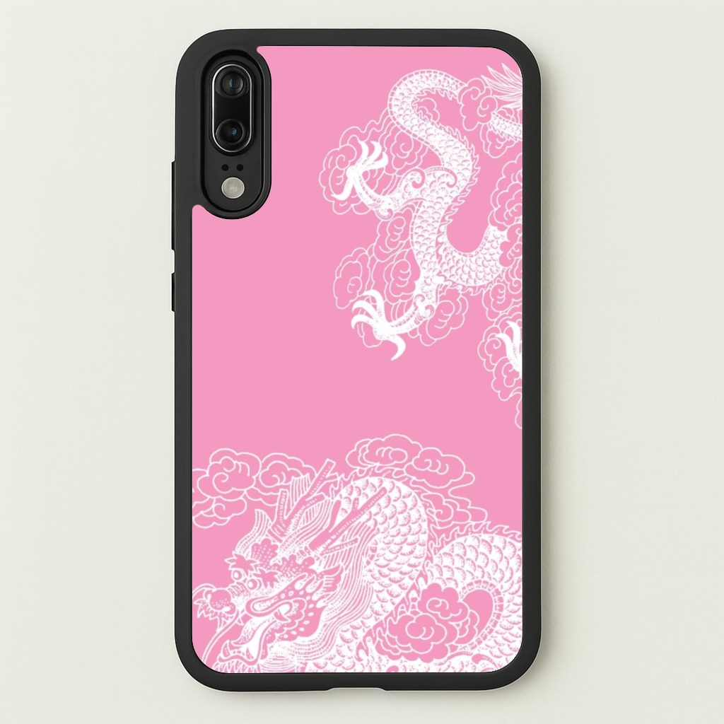 Pink Background Dragon - Dragon Phone Case for Huawei P20