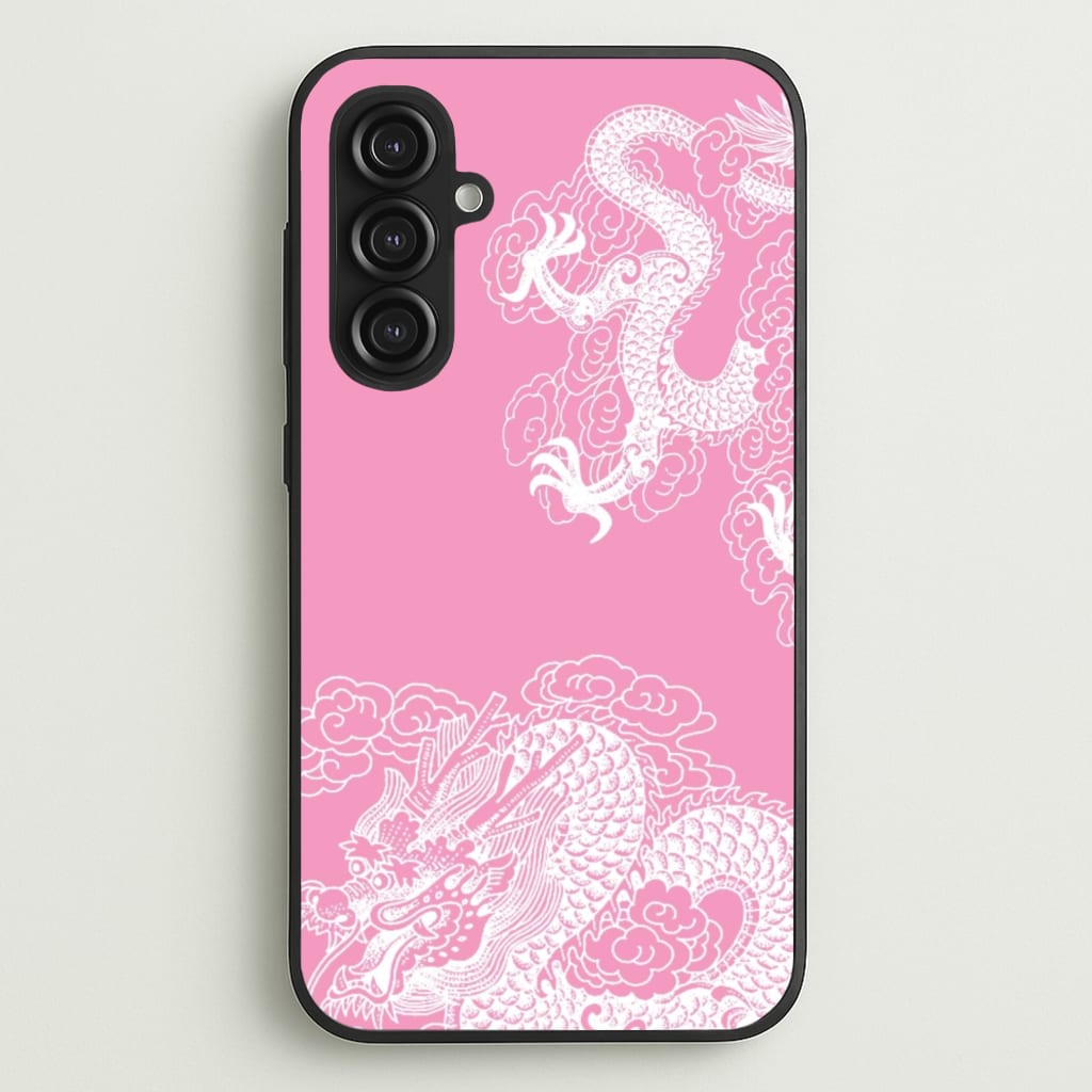 Pink Background Dragon - Dragon Phone Case for Galaxy S23FE