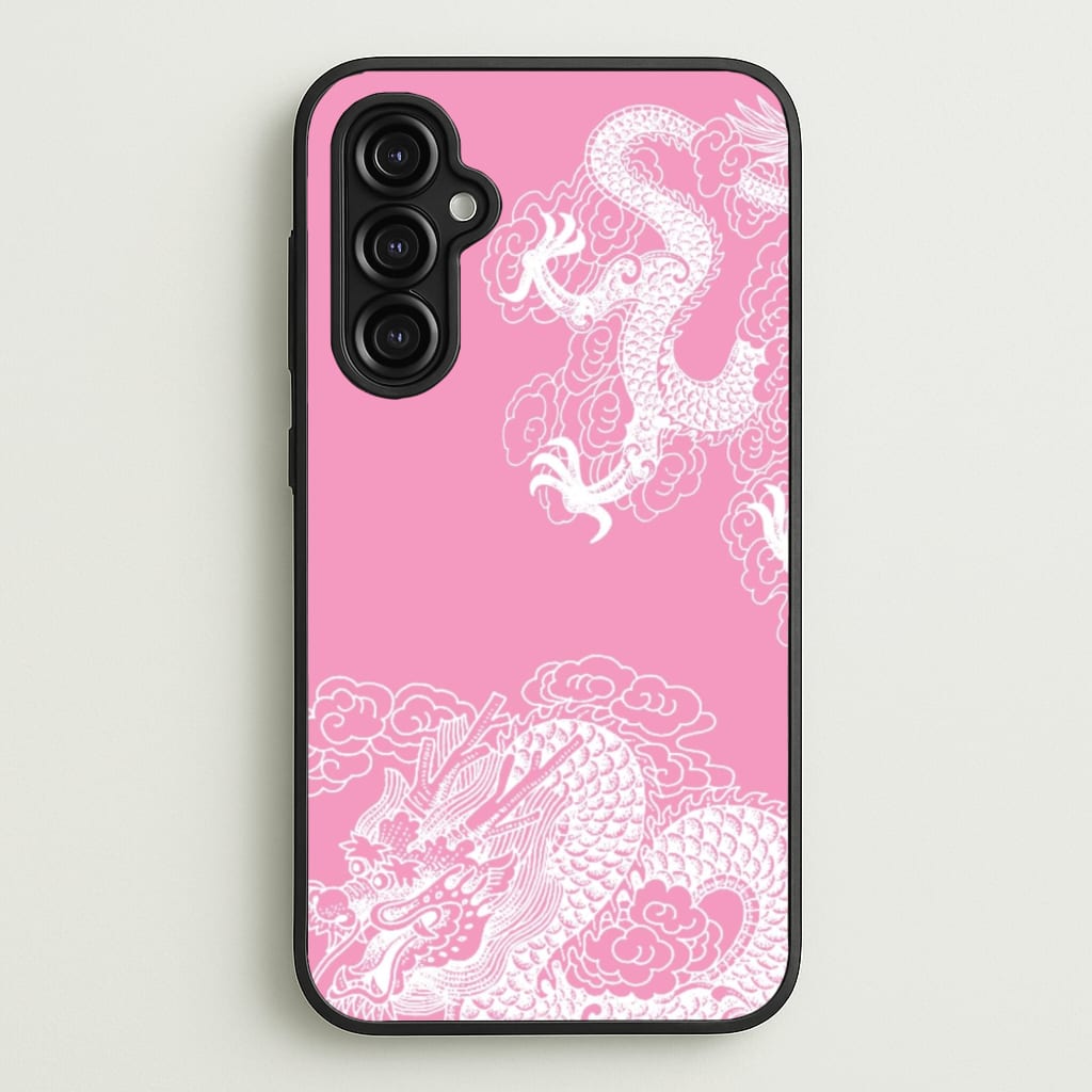 Pink Background Dragon - Dragon Phone Case for Galaxy A14