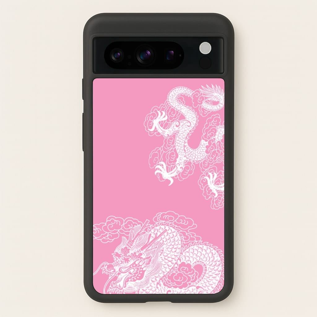 Pink Background Dragon - Dragon Phone Case for Google Pixel 8 Pro