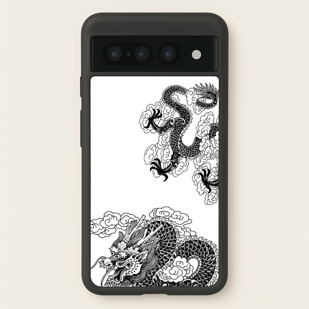 Black Dragon - Dragon Phone Case for Google Pixel 7 Pro
