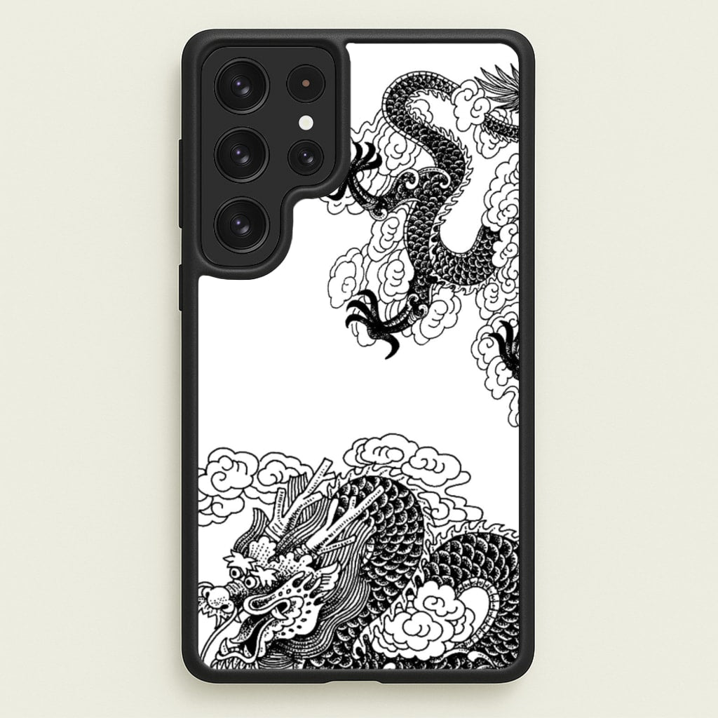 Black Dragon - Dragon Phone Case for Galaxy S22 Ultra