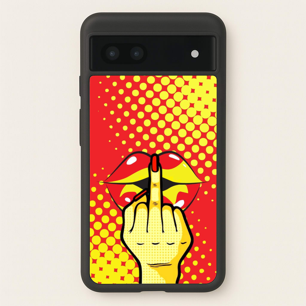 Middle Finger Kiss - Pop Art - Pop Art Phone Case for Google Pixel 6a