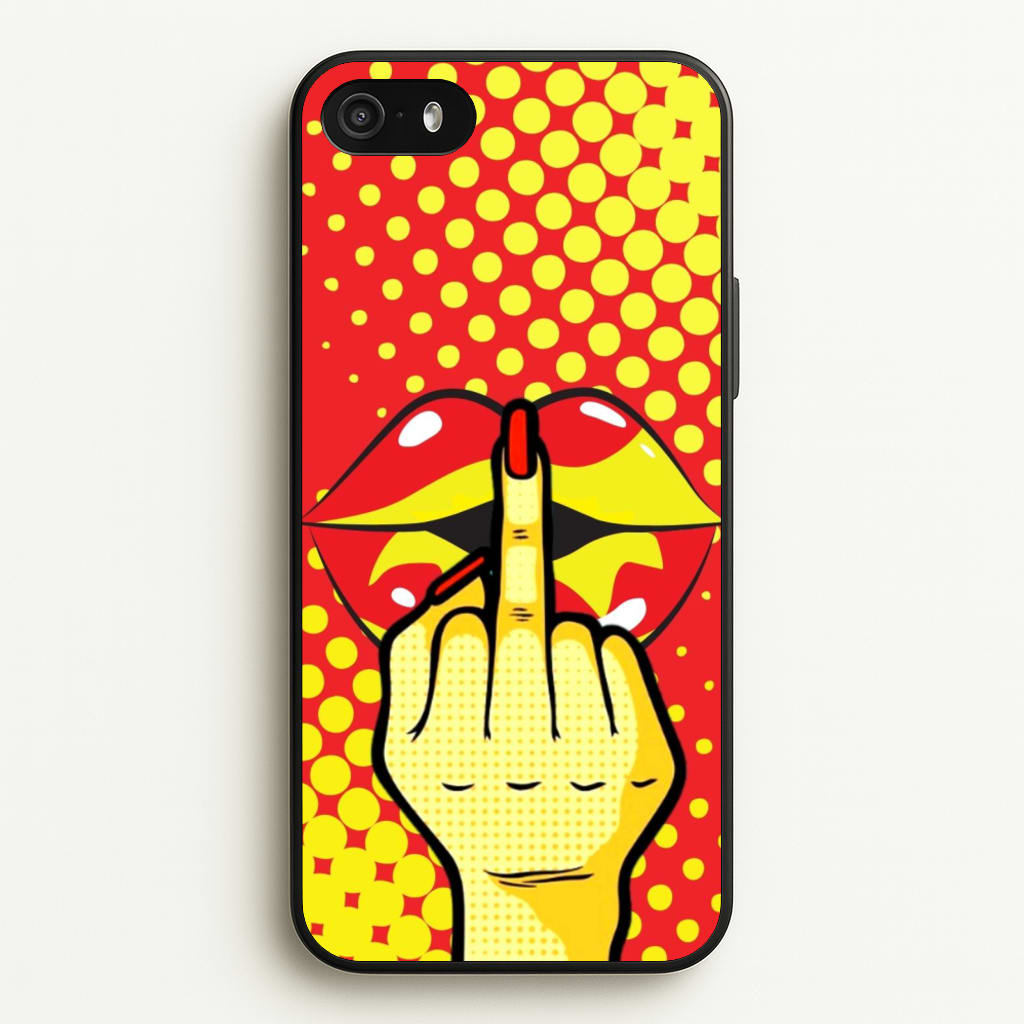 Middle Finger Kiss - Pop Art - Pop Art Phone Case for iPhone 5 / 5s / SE 2016