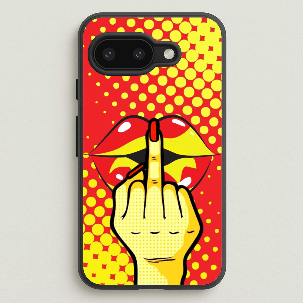 Middle Finger Kiss - Pop Art - Pop Art Phone Case for Google Pixel 9a
