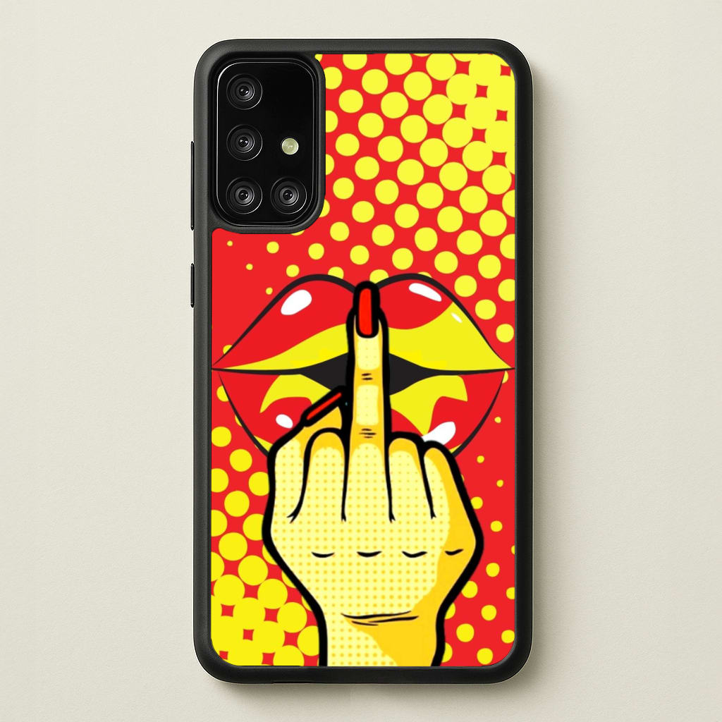 Middle Finger Kiss - Pop Art - Pop Art Phone Case for Galaxy A71