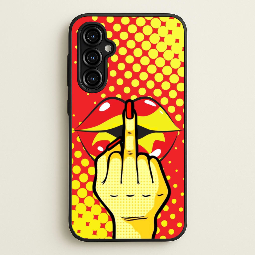 Middle Finger Kiss - Pop Art - Pop Art Phone Case for Galaxy A54