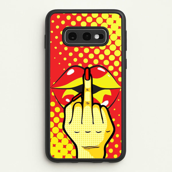 Middle Finger Kiss - Pop Art - Pop Art Phone Case for Galaxy S10e